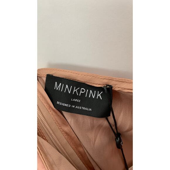 MinkPink Spencer Midi Dress Rose Women Size 8 Large New Halter Pink Strappy Slip - Picture 9 of 12